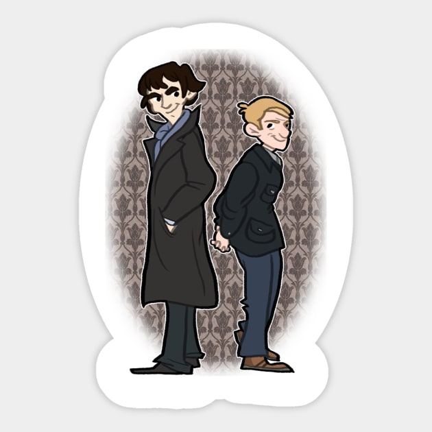 Sherlock and Watson Sticker by quietsnooze